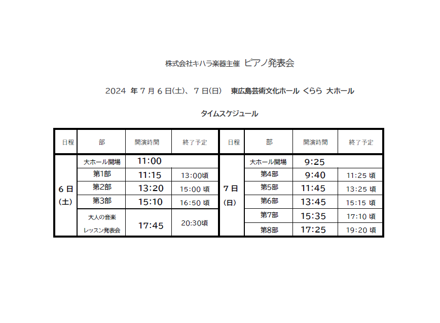 大人の音楽レッスン発表会