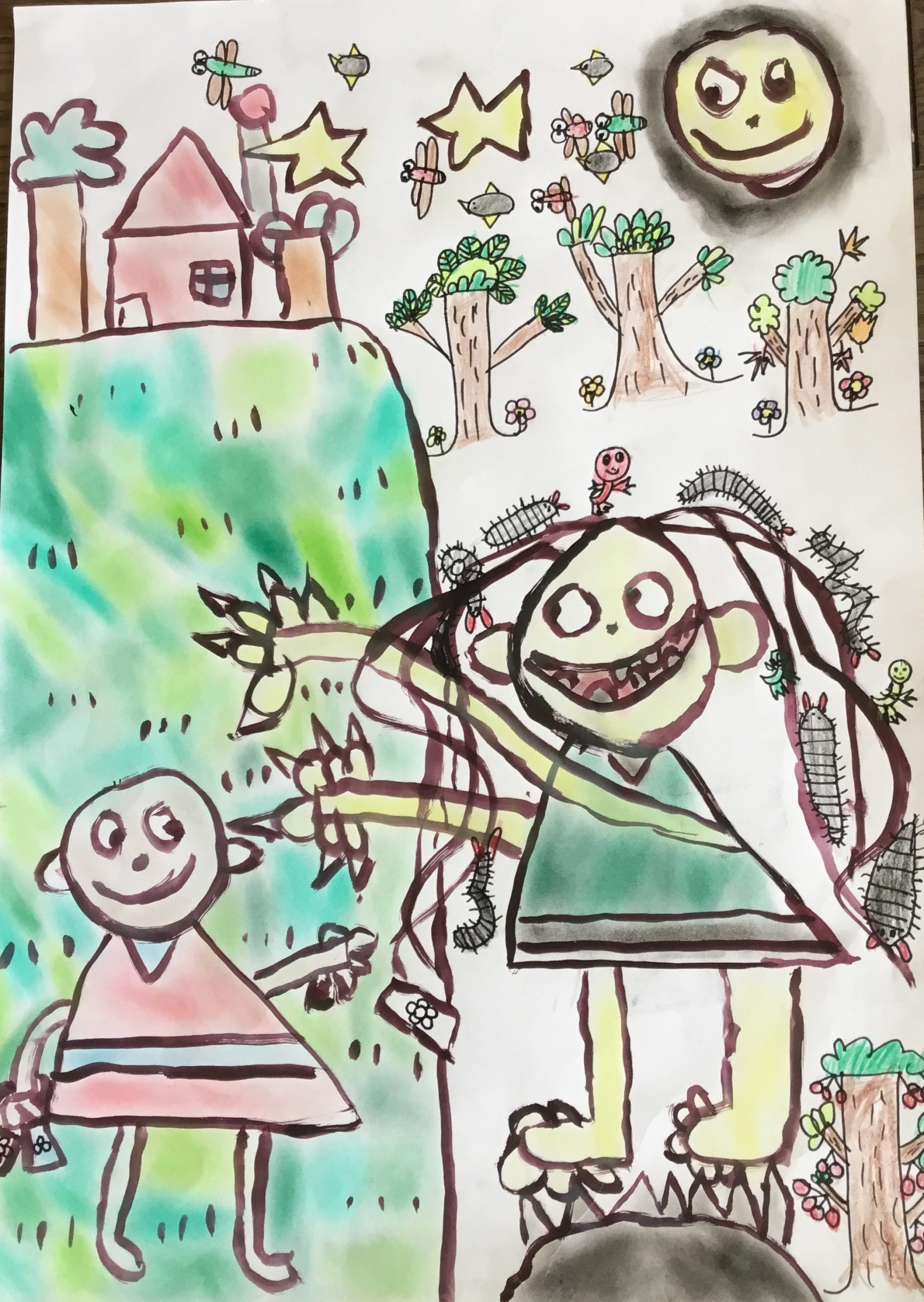 東広島くすのき幼稚園絵画展　年長組のお話の絵